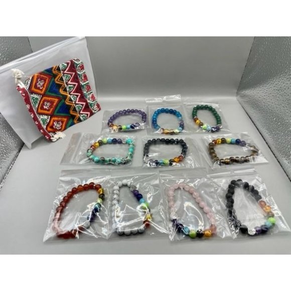 New 10Pcs Tree of Life Healing Crystals Bracelet - 7 Chakra Semi Preciou… - Picture 6 of 13